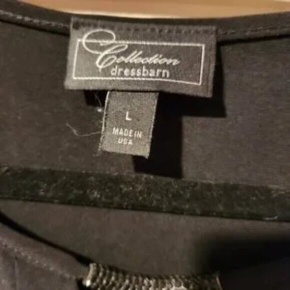 DRESSBARN collection blouse black sleeveless with keyhole neckline size Large - Picture 3 of 5